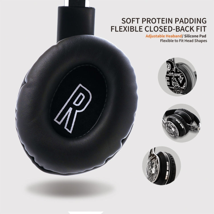 Auricolare Bluetooth V5.0 Wireless con motivo Graffiti