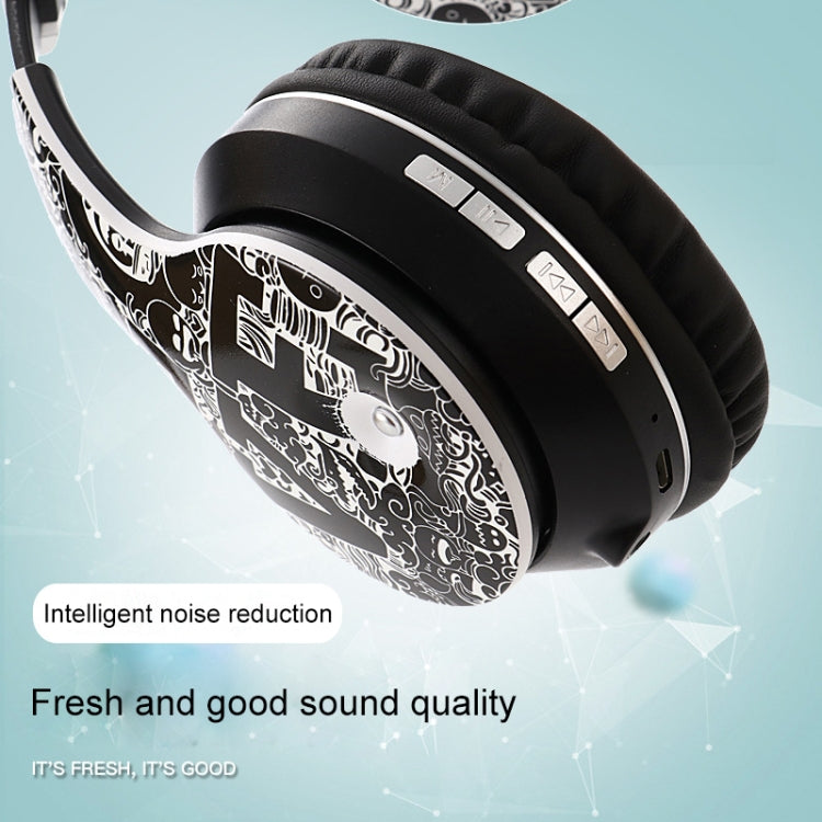 Auricolare Bluetooth V5.0 Wireless con motivo Graffiti