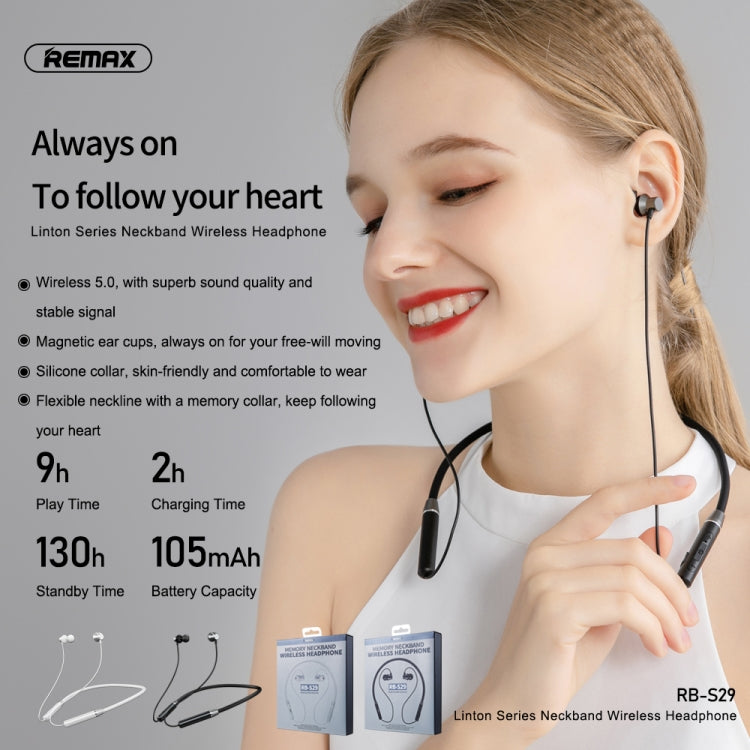 REMAX RB-S29 Serie Linton Memory Neckband V5.0 Auricolare wireless Bluetooth