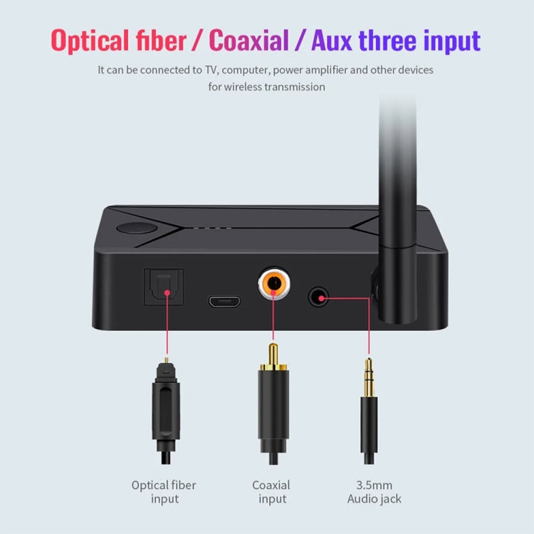 TX13 Trasmettitore audio coassiale ottico digitale portatile Bluetooth 5.0 3 in 1 con jack da 3,5 mm per altoparlante/auricolare Bluetooth, TX13
