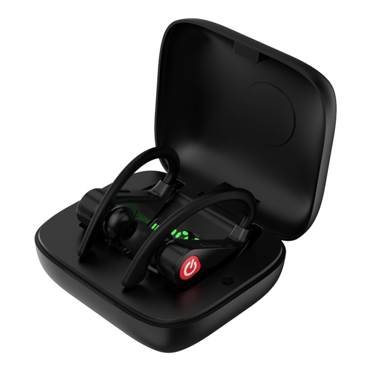 Auricolare Bluetooth sportivo wireless Q83 montato sull'orecchio con scatola di ricarica, supporta display di alimentazione LED a tre schermi e Power Bank, Q83