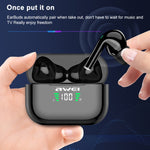 awei T29P Bluetooth V5.0 LED Display digitale Ture Wireless Sports IPX4 Auricolare TWS impermeabile con custodia di ricarica