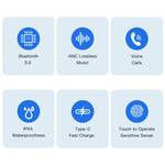 Awei TA1 Bluetooth V5.0 Ture Wireless Sport ANC con cancellazione del rumore IPX4 Cuffie TWS impermeabili con custodia di ricarica