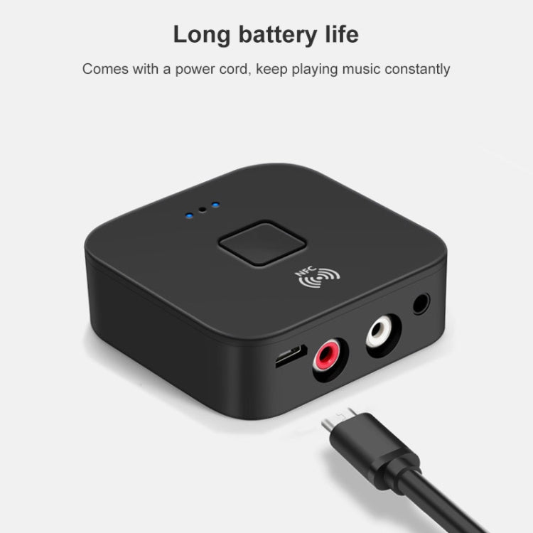 Ricevitore Bluetooth 5.0 B11 AUX NFC a 2 adattatori audio RCA, B11