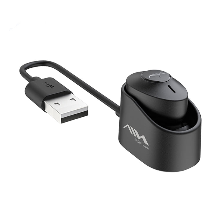 AIN MK-X18S Auricolare Bluetooth wireless singolo per auto USB con scatola di ricarica, supporto chiamate HD, Siri e accoppiamento automatico, MK-X18S