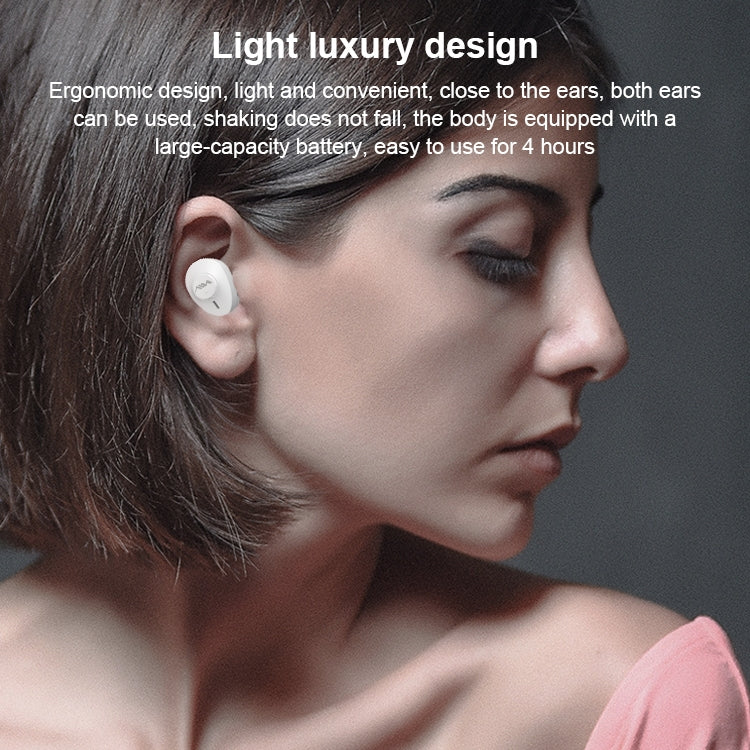 AIN MK-X18S Auricolare Bluetooth wireless singolo per auto USB con scatola di ricarica, supporto chiamate HD, Siri e accoppiamento automatico, MK-X18S