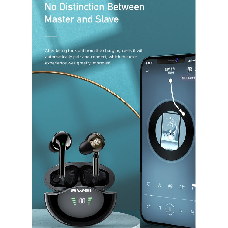 Awei T12P Bluetooth 5.1 Display LED Auricolare Bluetooth senza fili, T12P