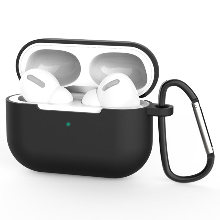 Per AirPods Pro Custodia protettiva per auricolari wireless in silicone con foro per cordino e moschettone, with Lanyard Hole & Carabiner