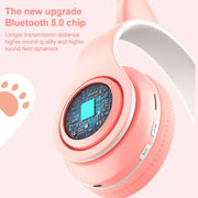 Auricolare Bluetooth wireless con luce sfumata a LED B39 Cat Ear Design