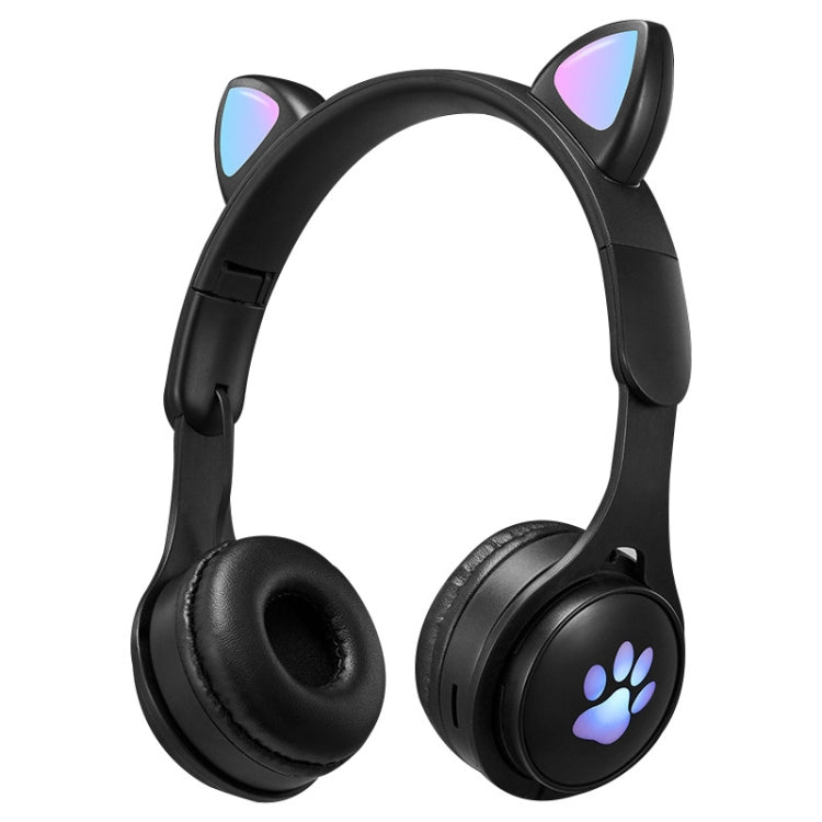 B30 Cat Paw Cat Ears Auricolare Bluetooth pieghevole luminoso colorato con jack da 3,5 mm e slot per schede TF