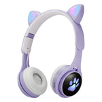 Auricolari Bluetooth Cat Paw con luci RGB colorate