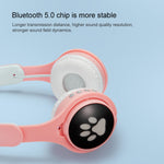 Auricolari Bluetooth Cat Paw con luci RGB colorate