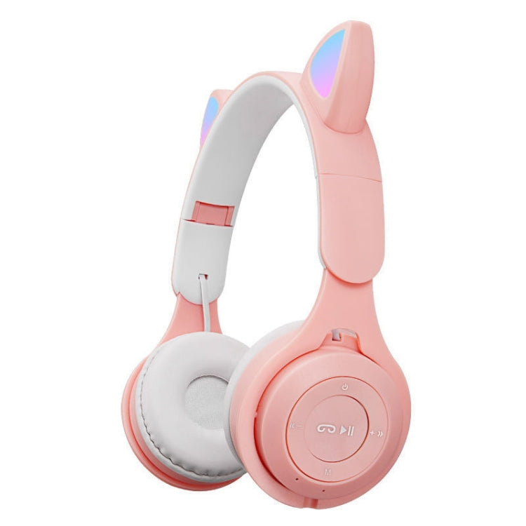 Auricolare Bluetooth pieghevole bicolore M6 con orecchie di gatto luminose con jack da 3,5 mm e slot per schede TF, Two-color Pink, Two-color Blue, Two-color Purple, Two-color White