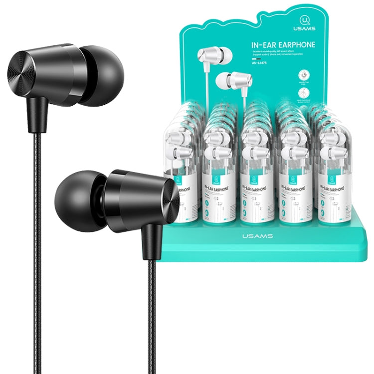 Auricolari intrauricolari cablati in metallo con placcatura da 3,5 mm USAMS EP-42 da 30 pezzi, lunghezza: 1,2 m, confezione in provetta, Test Tube Packaging