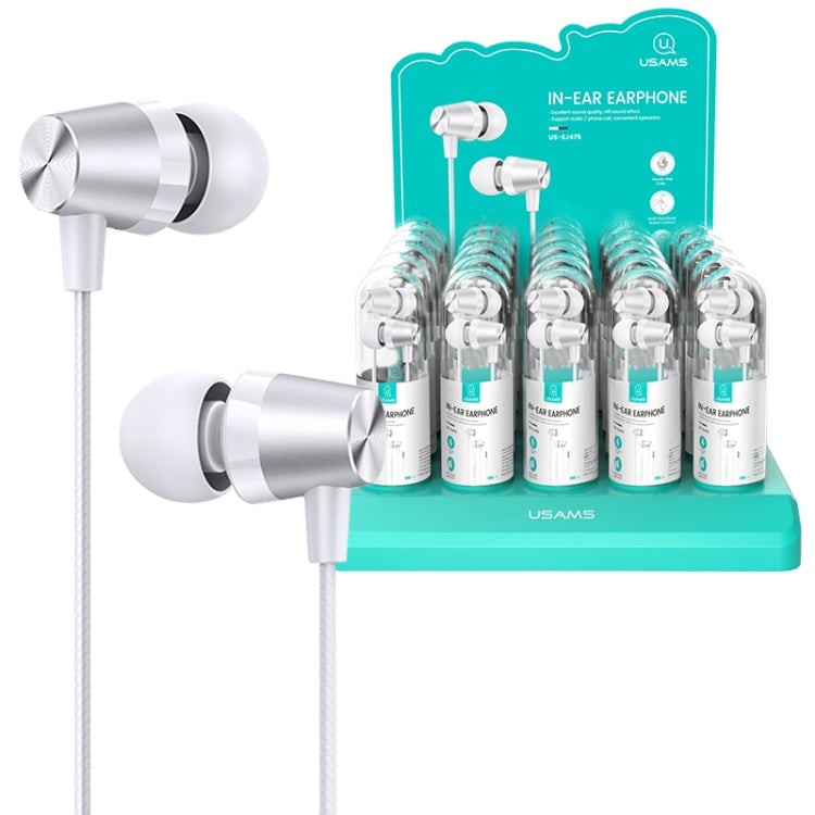Auricolari intrauricolari cablati in metallo con placcatura da 3,5 mm USAMS EP-42 da 30 pezzi, lunghezza: 1,2 m, confezione in provetta, Test Tube Packaging