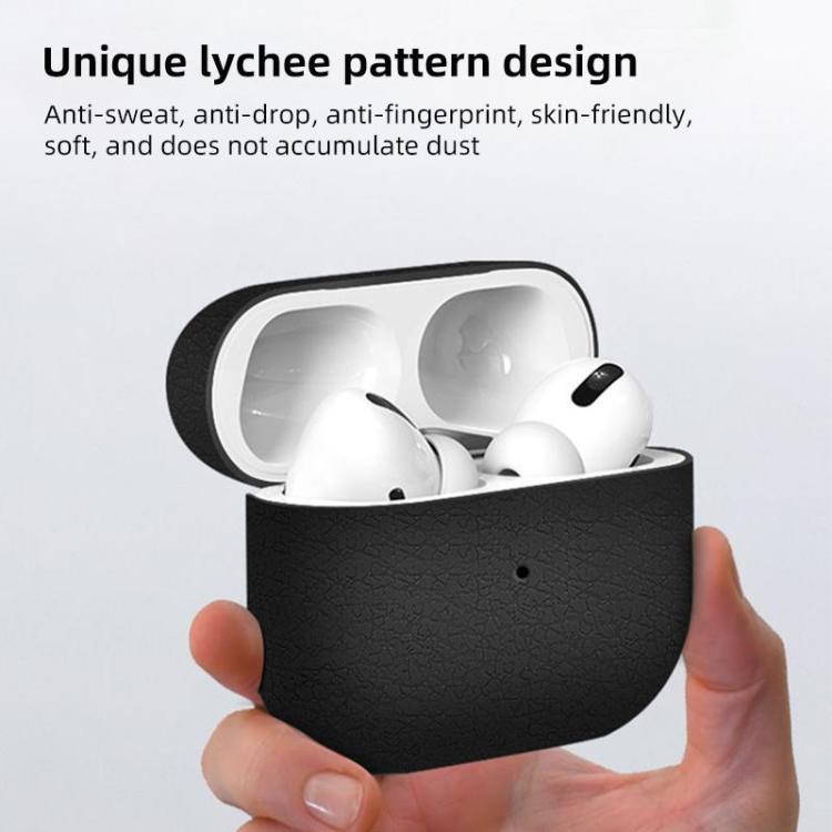 Per AirPods Pro Litchi Texture Custodia protettiva per auricolari wireless in silicone