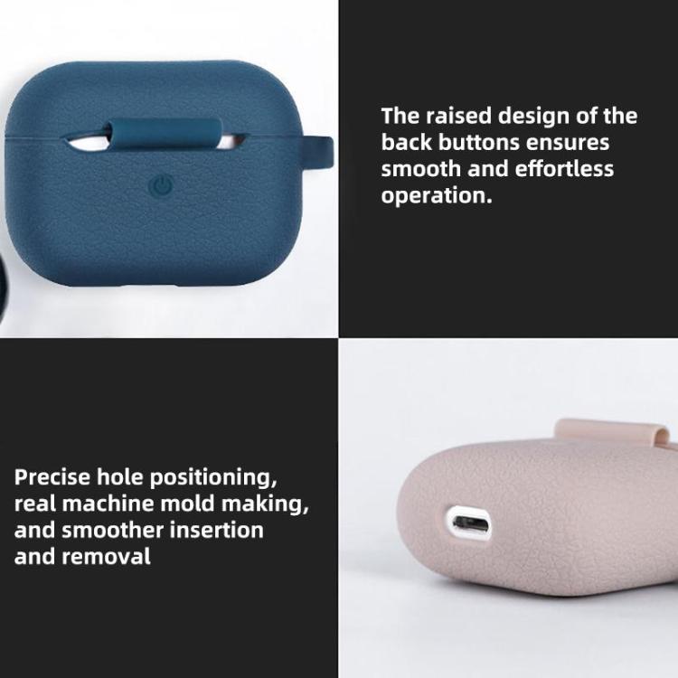 Per AirPods Pro Litchi Texture Custodia protettiva per auricolari wireless in silicone
