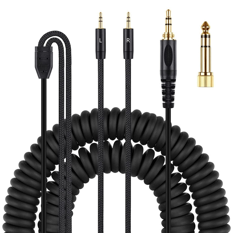 ZS0227 Cavo audio doppio a molla per cuffie da 3,5 mm per Denon AH-D7100 7200 D600 D9200 5200