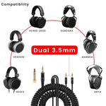ZS0227 Cavo audio doppio a molla per cuffie da 3,5 mm per Denon AH-D7100 7200 D600 D9200 5200