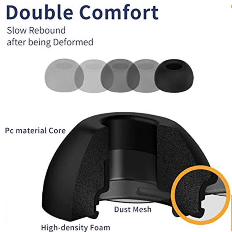 ZS0164 Cuffie antirumore in schiuma a rimbalzo lento per AirPods Pro, taglia: L, L