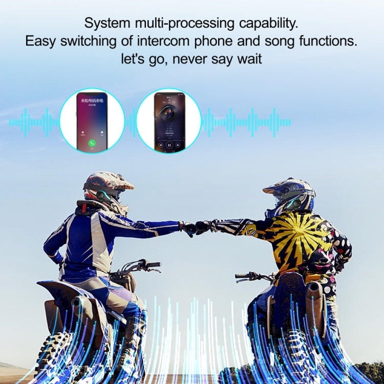 Hysnox HY-02 Motorcycle Helmet Headset Bluetooth 5.0 2000M Intercom Headset for 6 Riders