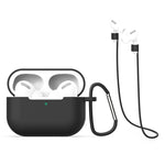 Per AirPods Pro 3 in 1 custodia protettiva per auricolari in silicone + gancio + set di corde anti-smarrimento, For AirPods Pro