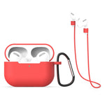 Per AirPods Pro 3 in 1 custodia protettiva per auricolari in silicone + gancio + set di corde anti-smarrimento, For AirPods Pro