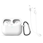 Per AirPods Pro 3 in 1 custodia protettiva per auricolari in silicone + gancio + set di corde anti-smarrimento, For AirPods Pro