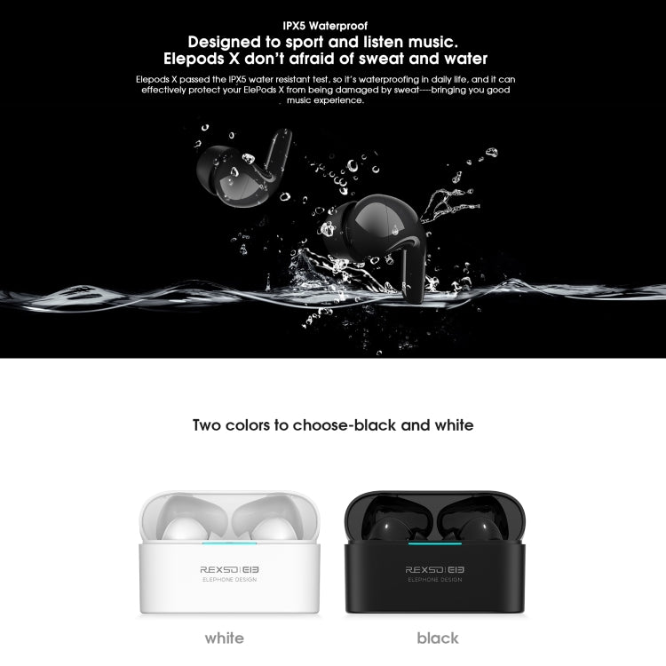 ELEFONO Elepods X Auricolare Bluetooth 5.0 con cancellazione del rumore ANC wireless con scatola di ricarica