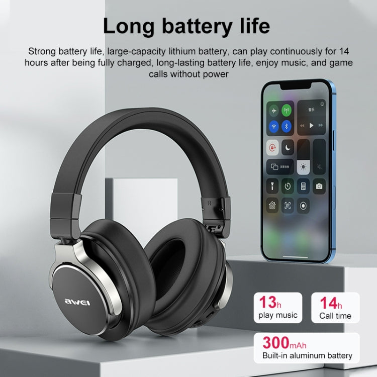 Awei A710BL Auricolare wireless Bluetooth pieghevole ANC con cancellazione del rumore, A710BL