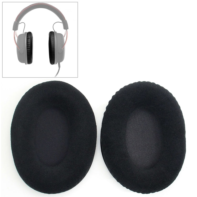 2 PCS Per Kingston KHX-HSCP / HyperX Cloud II Cuscino Per Cuffie Flanella Nera Netto Spugna Copertura Paraorecchie Cuffie di Ricambio, For Kingston KHX-HSCP HyperX Cloud II(Flannel Black)