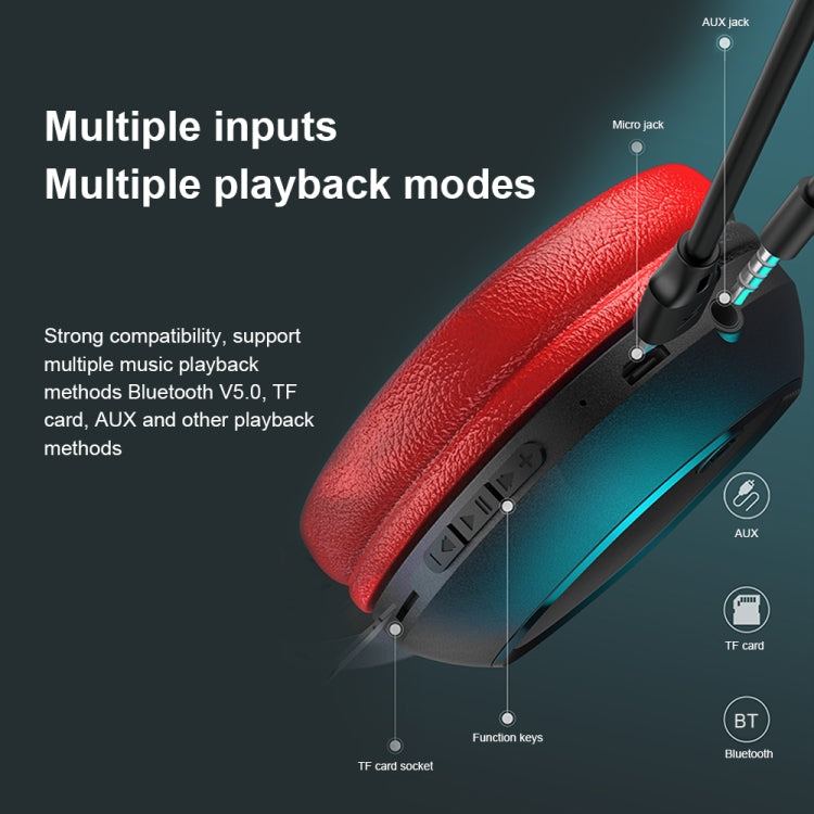 WK M8 Bluetooth 5.0 Fashion Design Cuffie Bluetooth musicali, supporto scheda TF