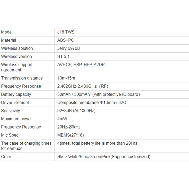 Auricolare Bluetooth T&G J18 Wireless Bluetooth 5.1