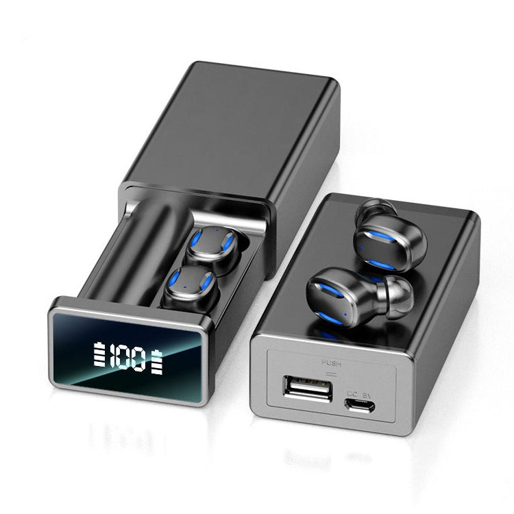 Auricolare Bluetooth A22 versione inglese con display digitale estraibile con scatola di ricarica magnetica, supporto Touch Light e Power Bank, English Version
