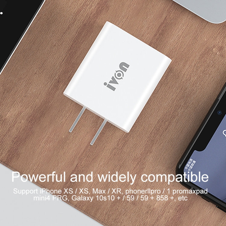 Caricabatterie rapido IVON AD48 18W con cavi USB-C e Lightning