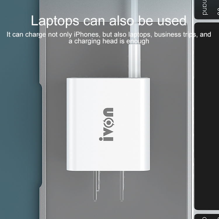 Caricabatterie rapido IVON AD48 18W con cavi USB-C e Lightning