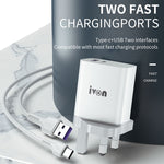 Caricatore IVON AD52 18W USB-C Ricarica Rapida