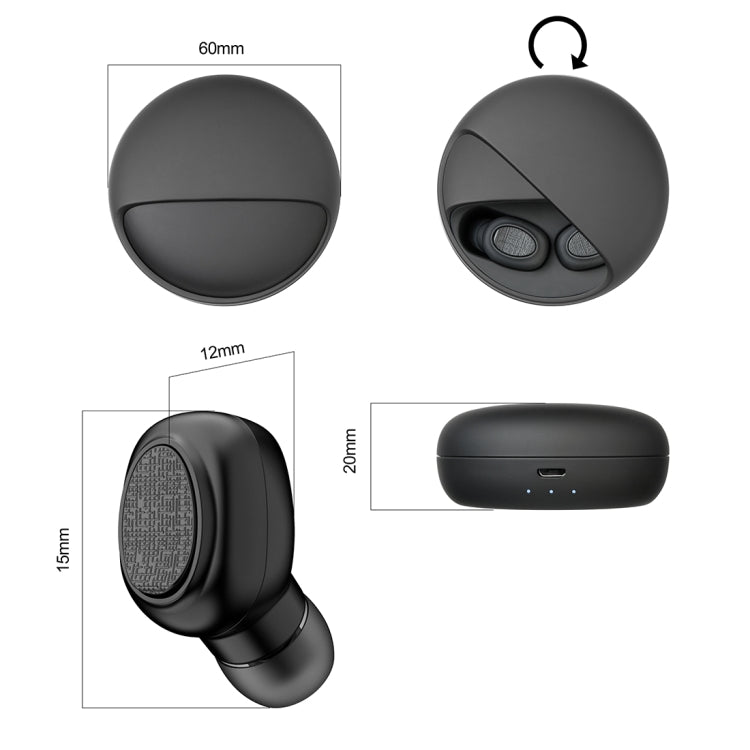Auricolare Bluetooth YH-03 TWS V5.0 con custodia ricarica