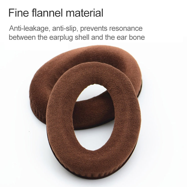 2 pezzi per Sennheiser HD515 / HD555 / HD595 / HD598 / HD558 / PC360 Flanella Auricolare Fodera per cuscino Paraorecchie Cuscinetti di ricambio con regolazione del tono in cotone, Velvet Black, Velvet Brown