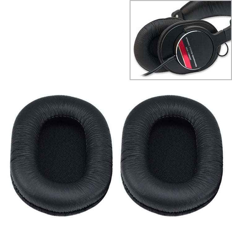 Custodia protettiva in spugna per cuffie da 2 pezzi per Sony MDR-7506 / MDR-V6 / MDR-CD900ST, Black Wrinkled