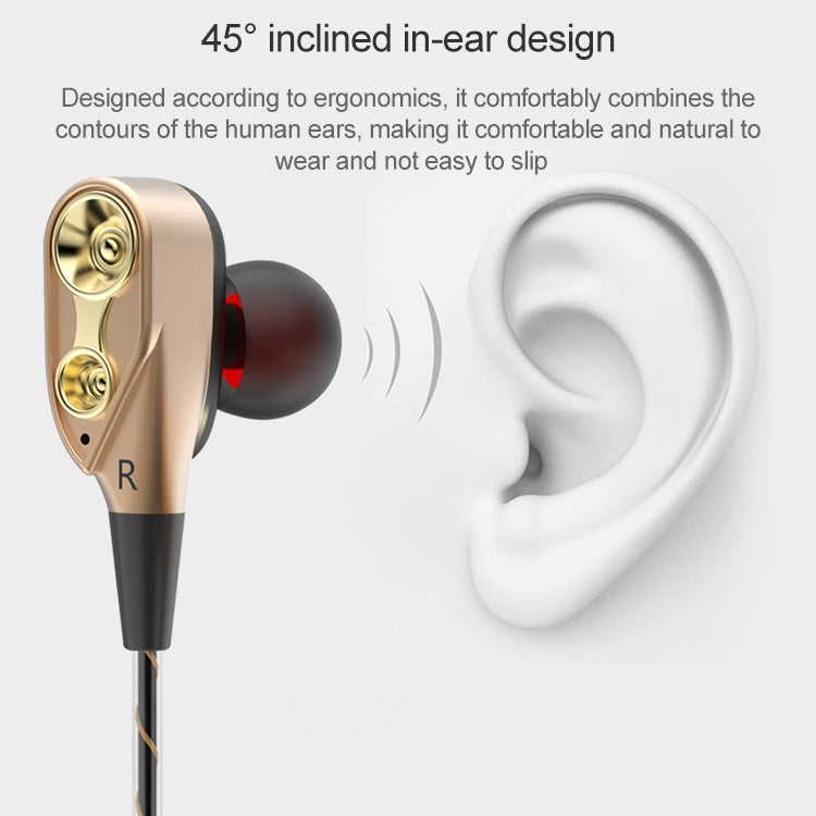 D12 1.2m Wired In Ear Interfaccia da 3,5 mm Auricolari HIFI stereo controllati da filo Loop a doppio movimento Esecuzione di giochi Cuffie musicali con confezione, D12 With Packaging (Black), D12 With Packaging (White)