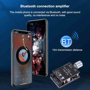 ZK-502L Bluetooth 5.0 12/24V Wireless Stereo Audio Digital Power Amplifier Board 50Wx2 Bluetooth Amplifier Amplifier, with Shell, ZK-502L with Shell