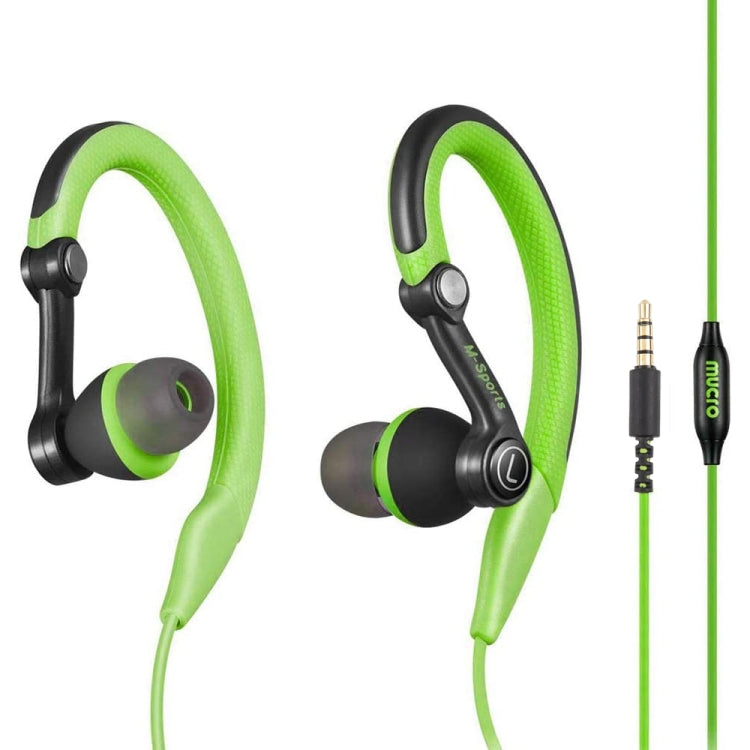 Mucro MB-232 Cuffie stereo cablate con gancio per l'orecchio sportivo da corsa per la palestra di jogging, 3.5mm