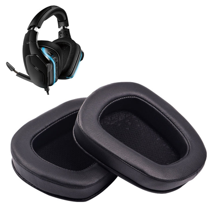2 pezzi per Logitech G633 G933 pelle di pecora auricolare fodera per cuscino paraorecchie cuscinetti di ricambio, Sheepskin Black