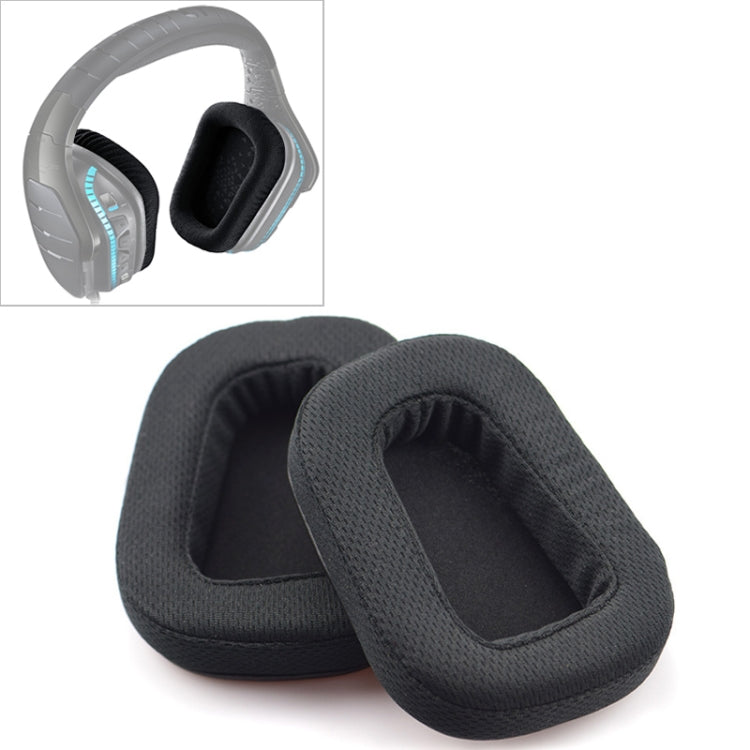2 pezzi per Logitech G633 G933 auricolare fodera per cuscino paraorecchie cuscinetti di ricambio con rete (pelle), Mesh Black, Leather Black