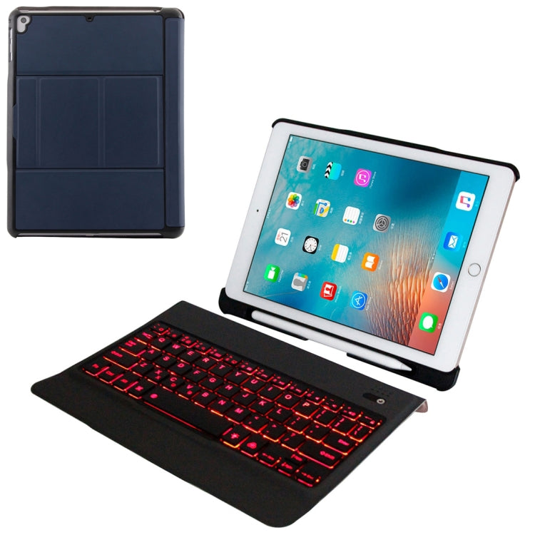 T-201D Tastiera Bluetooth 3.0 staccabile ultrasottile + custodia tablet in pelle con texture pelle di agnello per iPad Air / Air 2 / iPad Pro da 9,7 pollici, supporto regolazione multi-angolo / retroilluminazione, T-201D