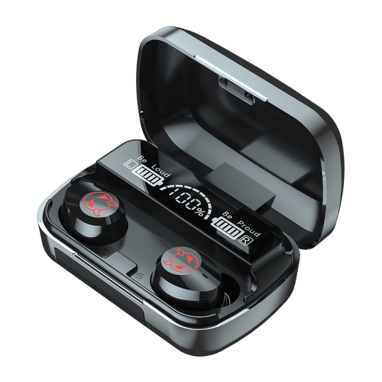 M23 Little Devil Pattern Riduzione intelligente del rumore Auricolare Bluetooth touch con display batteria a tre schermi e scatola di ricarica a specchio, supporto chiamate HD e Siri