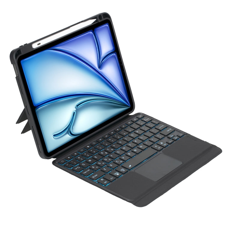 T11B-AS Custodia con tastiera Bluetooth retroilluminata rotante staccabile per iPad Air 11 2024 / Air 5 / Air 4 10.9 / Pro 11 2022 2021 2020 2018, For iPad Air 11 2025 / Air 11 2024 / Air 5 / Air 4 10.9 / Pro 11 2022 2021 2020 2018