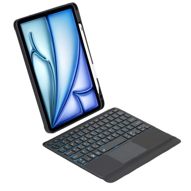 T11B-AS Custodia con tastiera Bluetooth retroilluminata rotante staccabile per iPad Air 11 2024 / Air 5 / Air 4 10.9 / Pro 11 2022 2021 2020 2018, For iPad Air 11 2025 / Air 11 2024 / Air 5 / Air 4 10.9 / Pro 11 2022 2021 2020 2018