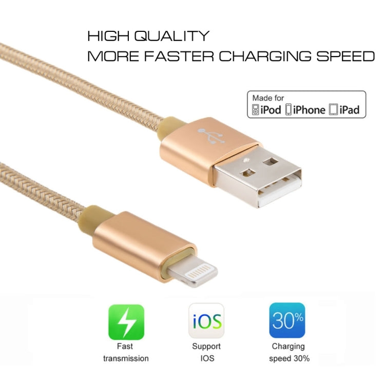 Cavo dati/caricabatterie da 8 pin a USB con testa in metallo stile tessuto da 3 m 3A, 3m 8 Pin